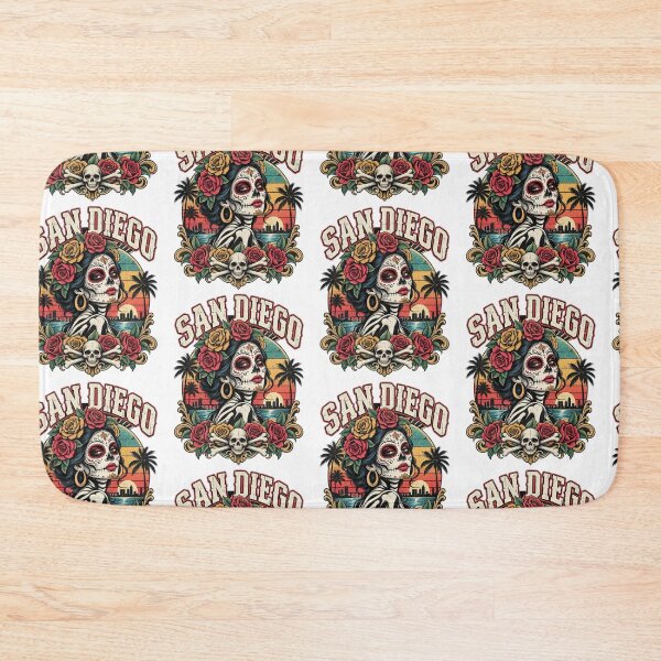 Item preview, San Diego Sugar Skull Flower City Baseball designed and sold by MountanBaugh.
