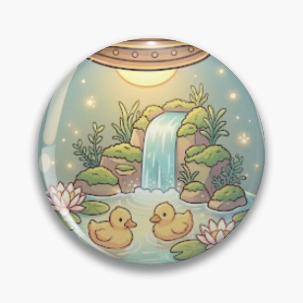 Item preview, Vintage Lantern Waterfall Terrarium with Cute Ducklings designed and sold by Akira Design Store.