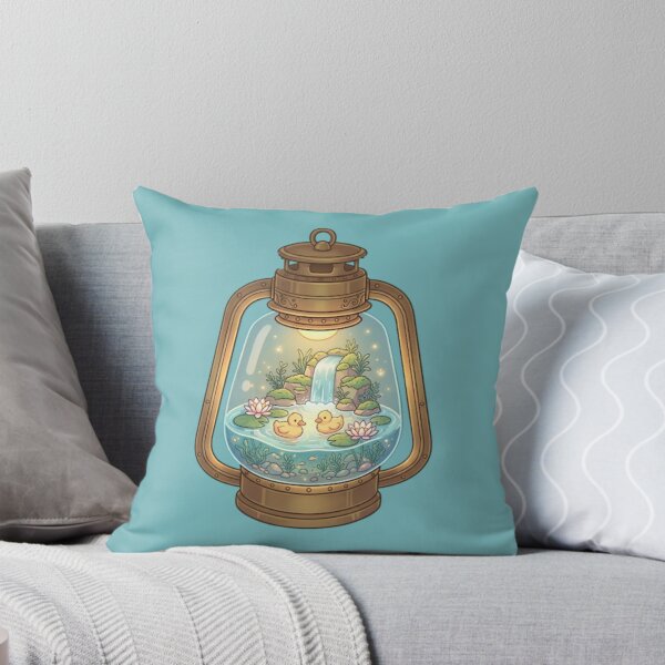 Item preview, Vintage Lantern Waterfall Terrarium with Cute Ducklings designed and sold by Akira Design Store.