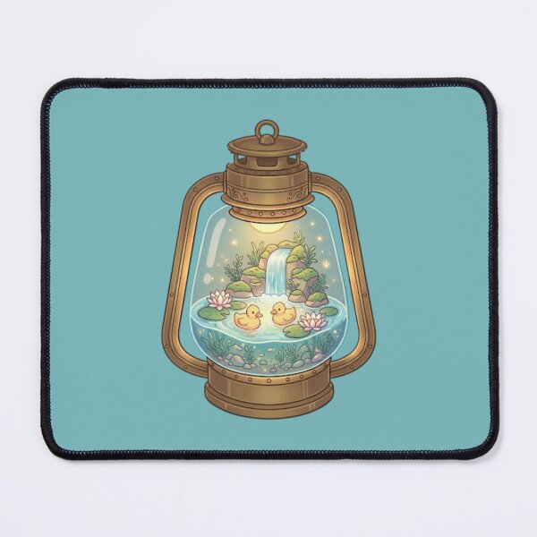 Item preview, Vintage Lantern Waterfall Terrarium with Cute Ducklings designed and sold by Akira Design Store.