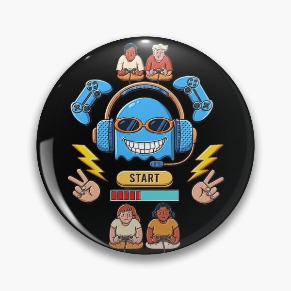 Item preview, Multiplayer Representation of Funny Level Up Retro Gaming Ghost With Headset in Streaming. designed and sold by Giulivo Store Graphic.