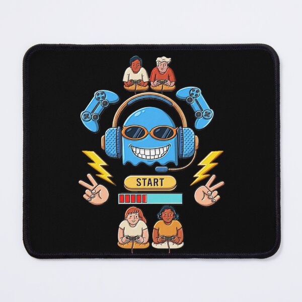 Item preview, Multiplayer Representation of Funny Level Up Retro Gaming Ghost With Headset in Streaming. designed and sold by Giulivo Store Graphic.