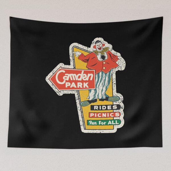 Item preview, Camden Park Vintage Clown Sign Rides Picnics Fun designed and sold by Kayliietrichdgg.