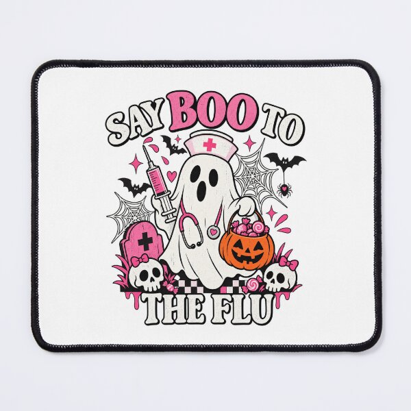 Item preview, Say Boo to The Flu Funny Nurse Ghost Halloween Vaccine designed and sold by ParkerDuerson.