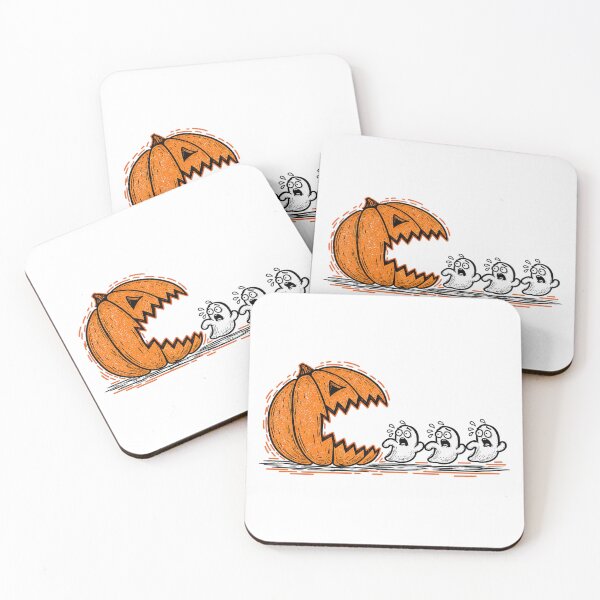 Item preview, Giant Pumpkin Pac-Man Chasing Scared Ghosts Halloween Funny designed and sold by YAWO-PAE.