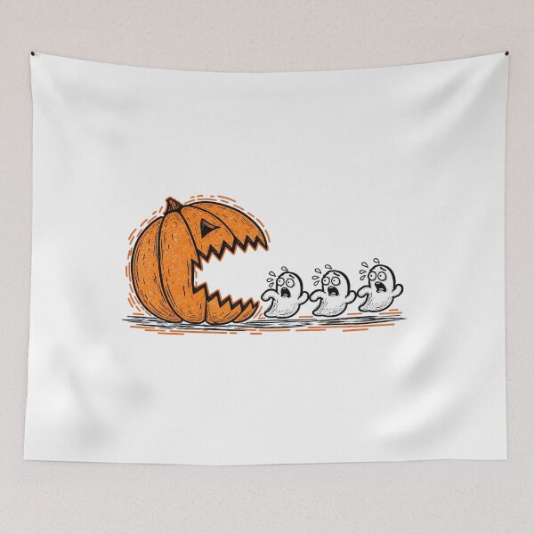 Item preview, Giant Pumpkin Pac-Man Chasing Scared Ghosts Halloween Funny designed and sold by YAWO-PAE.