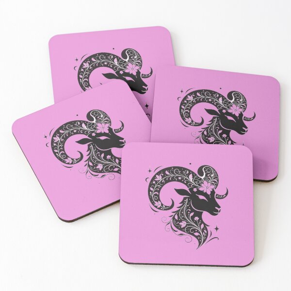 Item preview, Mystical Floral Ram – Black Botanical Zodiac Inspired Art designed and sold by Mousy17.