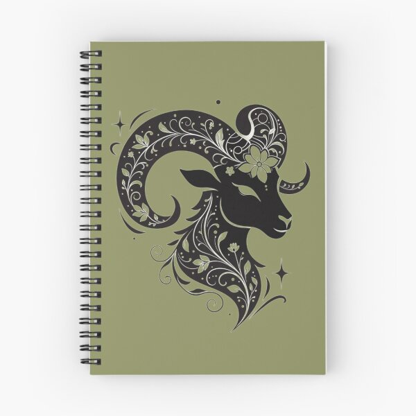 Item preview, Mystical Floral Ram – Black Botanical Zodiac Inspired Art designed and sold by Mousy17.