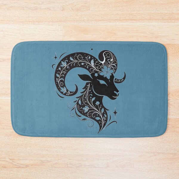 Item preview, Mystical Floral Ram – Black Botanical Zodiac Inspired Art designed and sold by Mousy17.