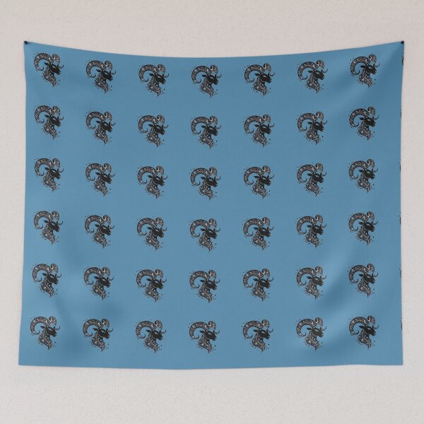 Item preview, Mystical Floral Ram – Black Botanical Zodiac Inspired Art designed and sold by Mousy17.