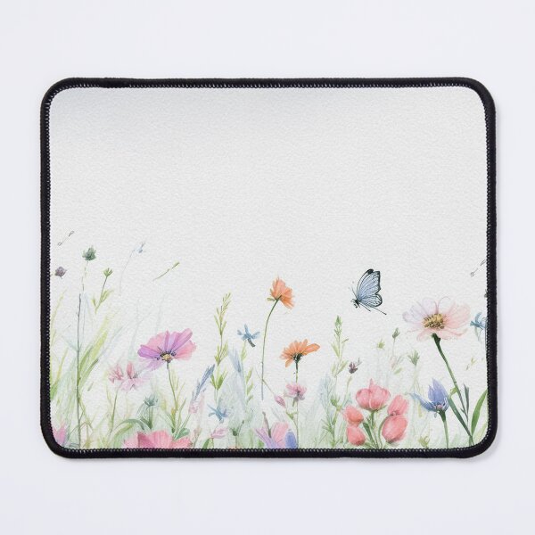 Item preview, Watercolor Wildflower Pastel Meadow Over a Soft Sky #1 designed and sold by DuckyRubin.