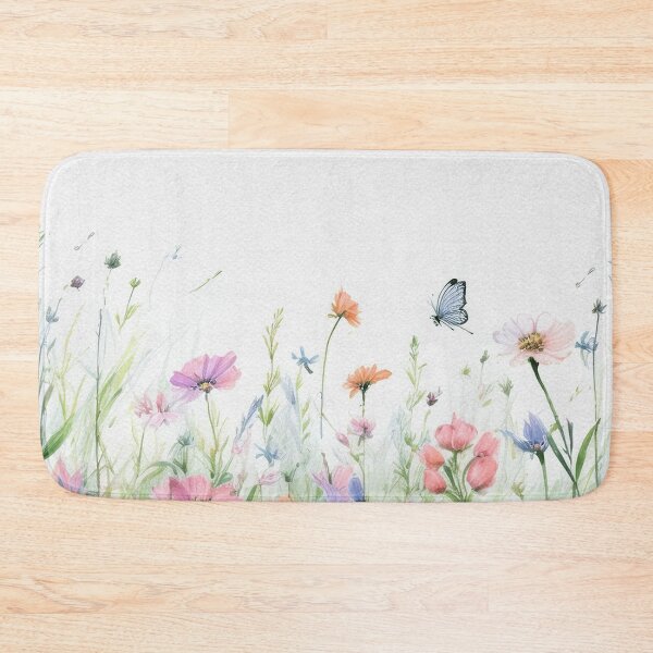 Item preview, Watercolor Wildflower Pastel Meadow Over a Soft Sky #1 designed and sold by DuckyRubin.
