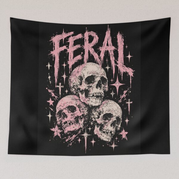 Item preview, Feral Pink Skull Trio Grunge Graphic Soft Grunge Skull designed and sold by Yellowriversss.