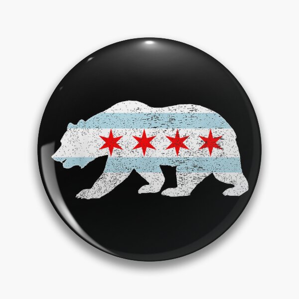 Item preview, Sweet Vintage Retro Chicago City Flag Bear Printa designed and sold by DuneHaicna.