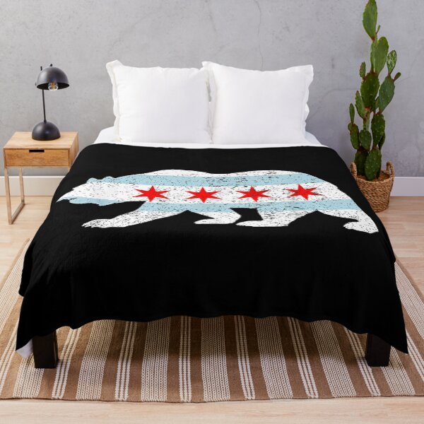 Item preview, Sweet Vintage Retro Chicago City Flag Bear Printa designed and sold by DuneHaicna.