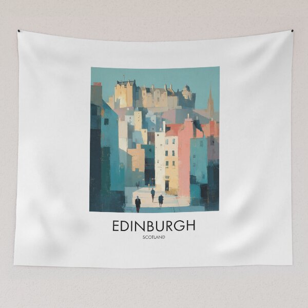 Item preview, Edinburgh – Castle City Skyline Travel Print, Scotland designed and sold by MarkedArtPrints.