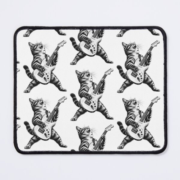Item preview, Rock Cat Playing Guitar - Funny Guitar Cat designed and sold by LiverEver.