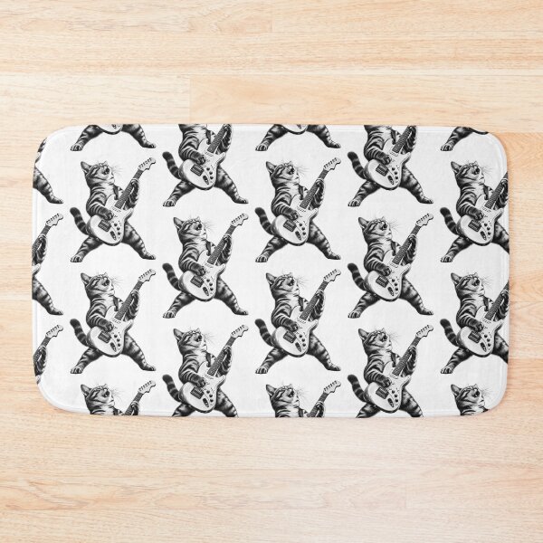 Item preview, Rock Cat Playing Guitar - Funny Guitar Cat designed and sold by LiverEver.