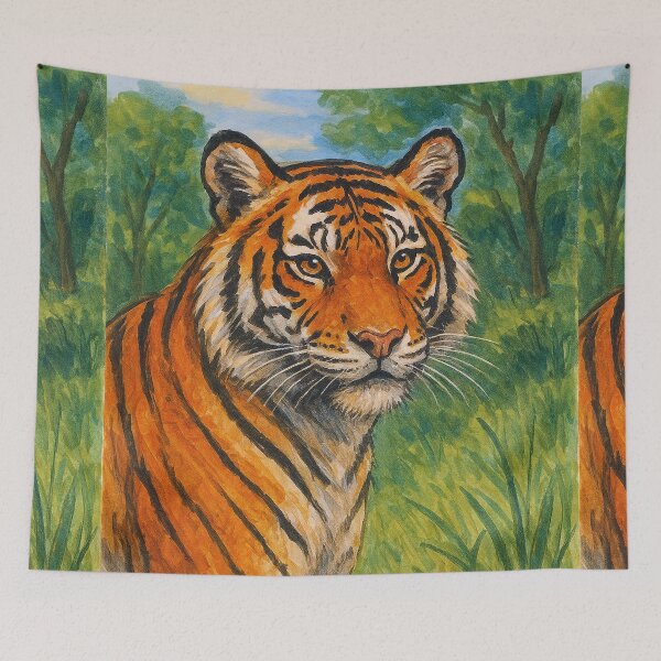 Item preview, Tiger Painting – Fierce and Powerful Wildlife Portrait designed and sold by GalleryKauffeld.
