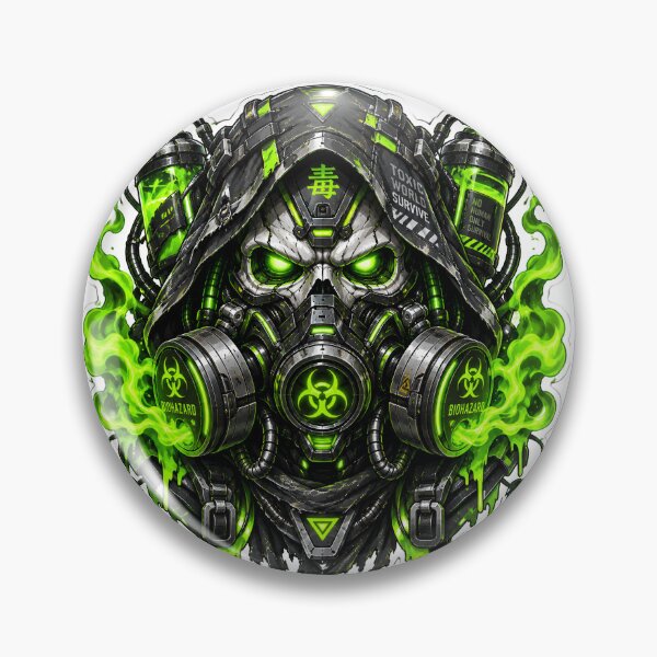 Item preview, Cyberpunk Biohazard Toxic Gas Mask Skull Art designed and sold by RiteshCenter .