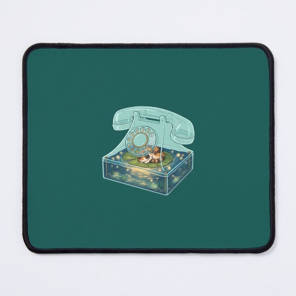 Item preview, Vintage Glass Telephone Pond with Sleeping Calico Cat designed and sold by Akira Design Store.
