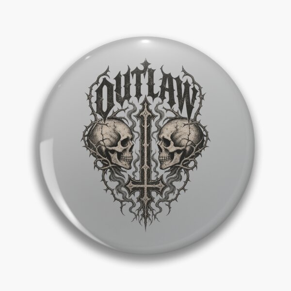 Item preview, Outlaw Twin Skull Gothic Cross Dark Graphic Soft Grunge designed and sold by Yellowriversss.