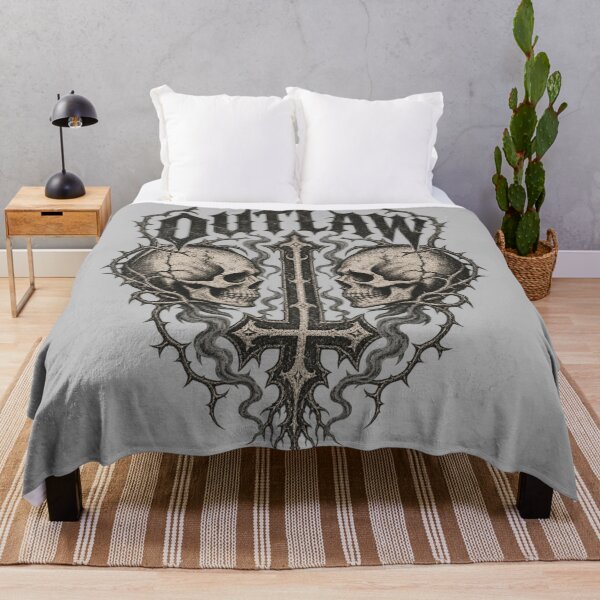 Item preview, Outlaw Twin Skull Gothic Cross Dark Graphic Soft Grunge designed and sold by Yellowriversss.