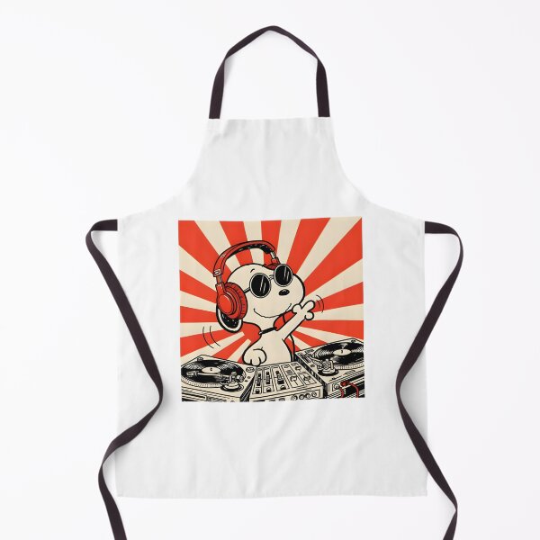 Item preview, Snoopy DJ Cartoon Dog Spinning Music Turntables Fun Illustration designed and sold by clockneck.