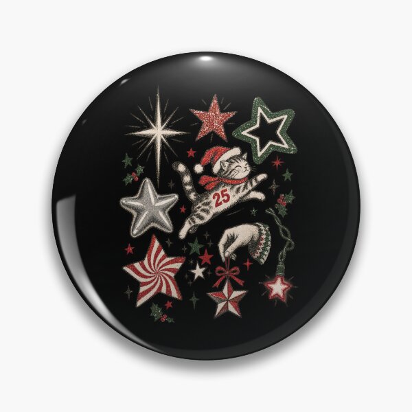 Item preview, Vintage Star Christmas Cat Ornament Collage Graphic Cute Soft Grunge designed and sold by Yellowriversss.