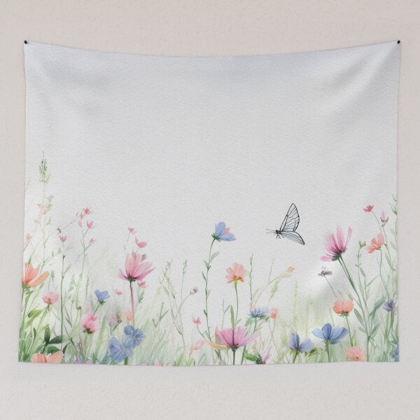Item preview, Watercolor Wildflower Pastel Meadow Over a Soft Sky #2 designed and sold by DuckyRubin.