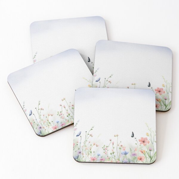 Item preview, Watercolor Wildflower Pastel Meadow Over a Soft Sky #3 designed and sold by DuckyRubin.