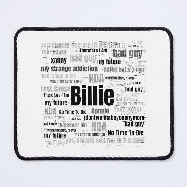 Item preview, Billie Eilish Inspired Artistic Typography Featuring Her Song Titles designed and sold by Rasmus Skjold.