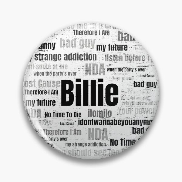Item preview, Billie Eilish Inspired Artistic Typography Featuring Her Song Titles designed and sold by Rasmus Skjold.