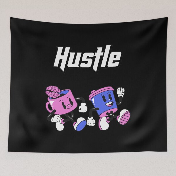 Item preview, Hustle Retro Cartoon Coffee Cup Brain Motivation designed and sold by LetitiaSkiles.