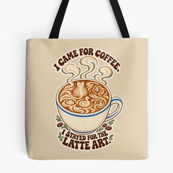Item preview, I Came for Coffee, I Stayed for the Latte Art — Vintage Badge Design designed and sold by NuretroStudio.