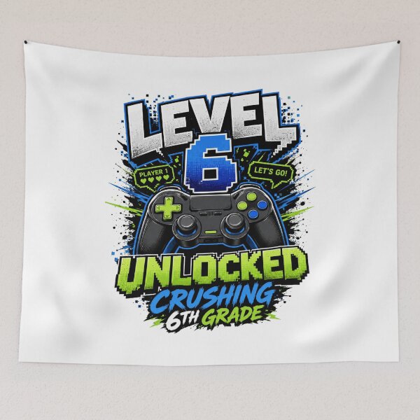 Item preview, Level 6 Unlocked Video Game 6th Grade Back To School designed and sold by BeardWave.