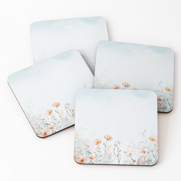 Item preview, Watercolor Wildflower Pastel Meadow Over a Soft Sky #5 designed and sold by DuckyRubin.