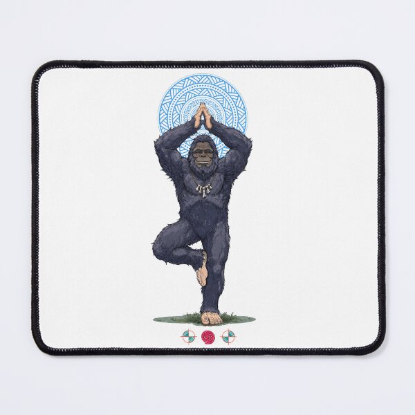 Item preview, Friendly Bigfoot Yoga Tree Pose Comic Illustration designed and sold by Whimsy Trail Co.
