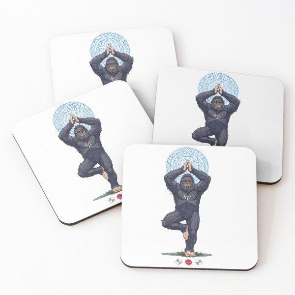 Item preview, Friendly Bigfoot Yoga Tree Pose Comic Illustration designed and sold by Whimsy Trail Co.