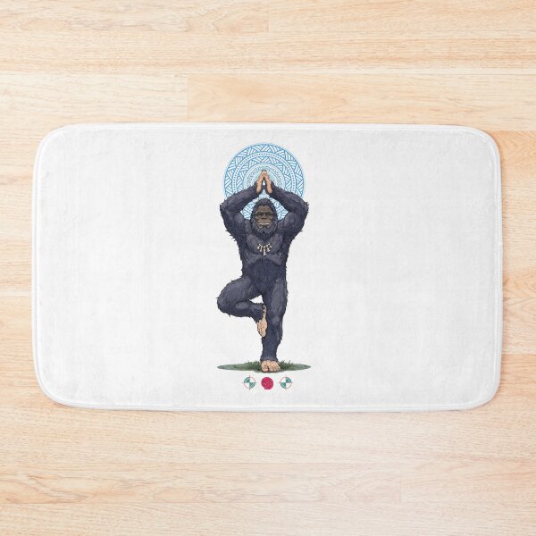 Item preview, Friendly Bigfoot Yoga Tree Pose Comic Illustration designed and sold by Whimsy Trail Co.