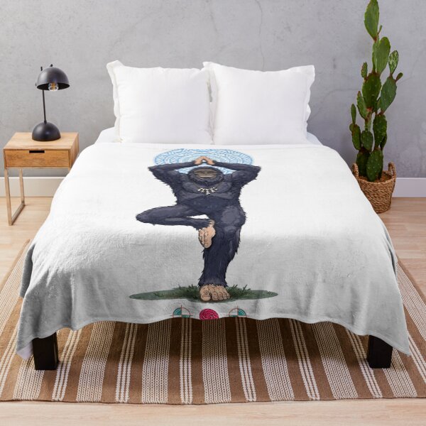 Item preview, Friendly Bigfoot Yoga Tree Pose Comic Illustration designed and sold by Whimsy Trail Co.