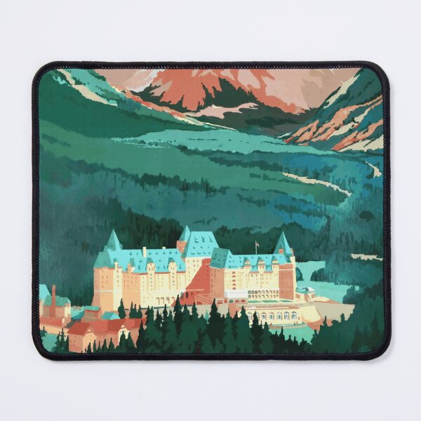 Item preview, Vintage Banff Travel Poster | Banff Springs Hotel Art | Canadian Rockies Decor | Art Deco Style Wall Art & Home Decor designed and sold by artofuniverse.