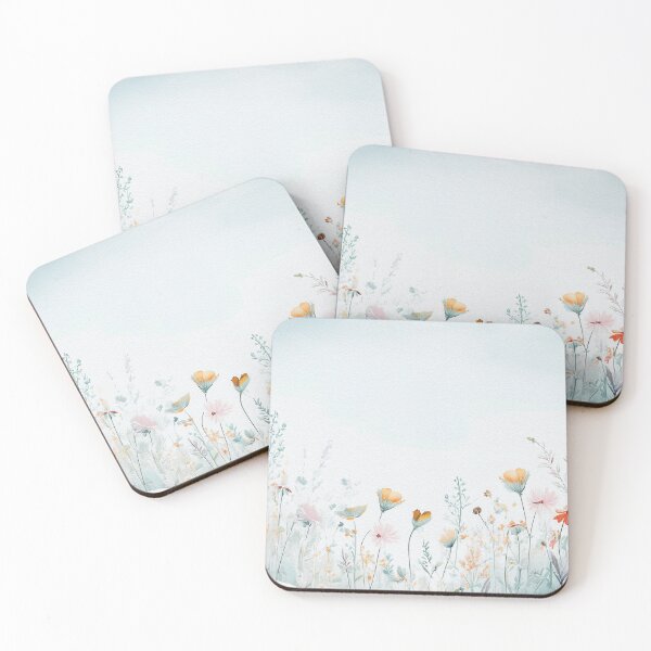 Item preview, Watercolor Wildflower Pastel Meadow Over a Soft Sky #6 designed and sold by DuckyRubin.