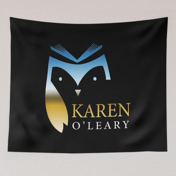 Item preview, Karen O'Leary Owl Emblem Gold Blue designed and sold by Giannihanahan.