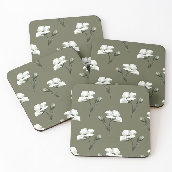 Item preview, vintage olive green floral seamless pattern designed and sold by ​Jyoti Digital Artist.
