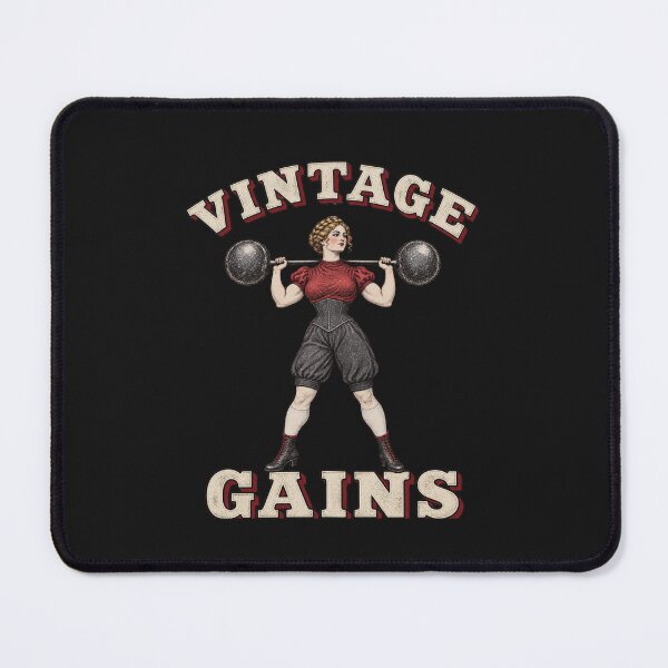 Item preview, Vintage Gains Retro Strongwoman Weightlifting Workout designed and sold by JerdbordinShop.