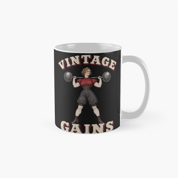 Item preview, Vintage Gains Retro Strongwoman Weightlifting Workout designed and sold by JerdbordinShop.