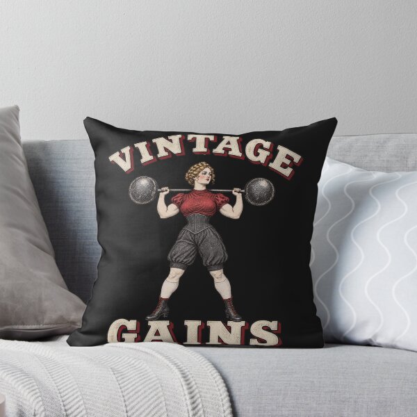 Item preview, Vintage Gains Retro Strongwoman Weightlifting Workout designed and sold by JerdbordinShop.