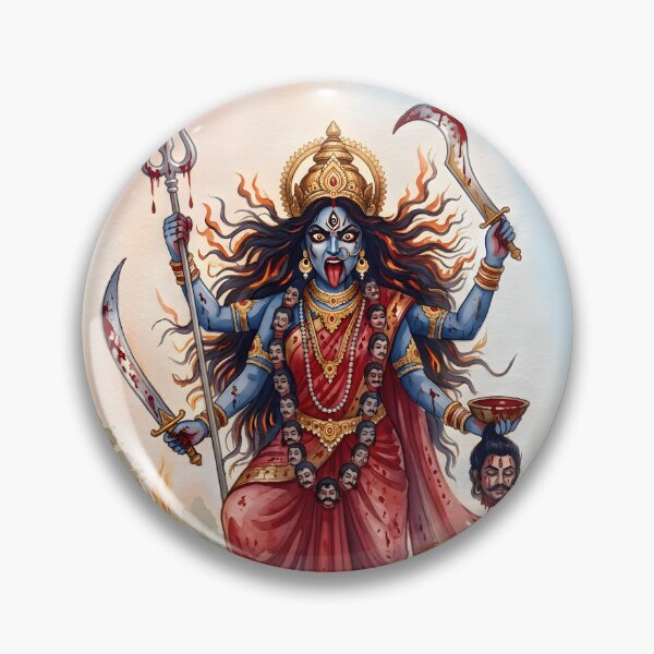 Aperçu de l'œuvre Maa Kali Trishul Aquarelle Art créée et vendue par hutofdesigns.