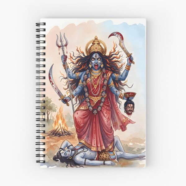 Artikelvorschau, Maa Kali Trishul Aquarellkunst entworfen und verkauft von hutofdesigns.